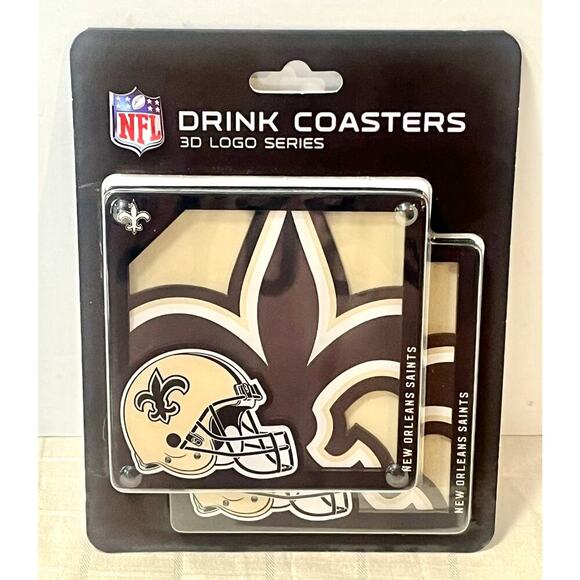 New Orleans Saints 
NFL drink coasters 3D Logo Series Officially licensed NEW - Picture 1 of 5